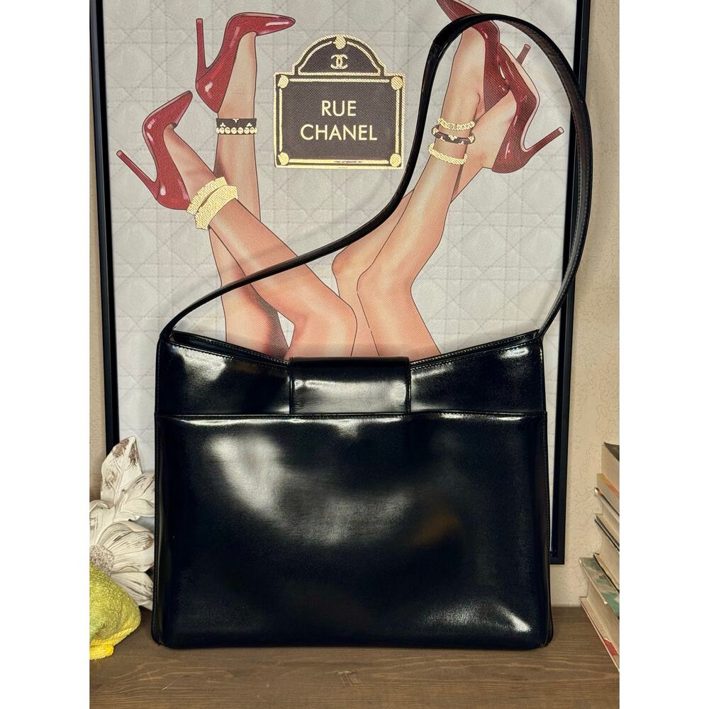 Vintage Black Givenchy Leather Shoulder Bag